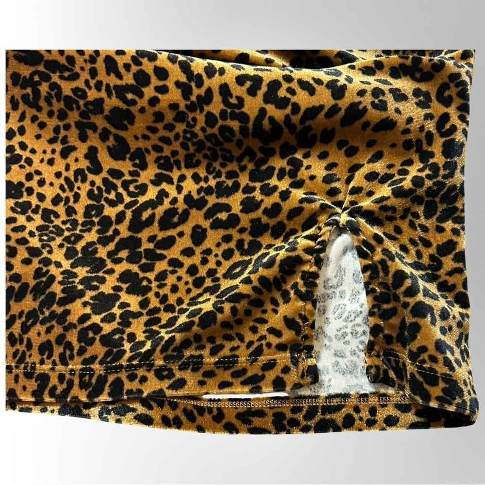 🐆 Forever 21 Velvet Leopard Mini Dress – Size S - Picture 5 of 9